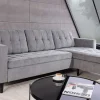 Riess-Ambiente Skandinavisch|Retro Möbel > Modernes Ecksofa STOCKHOLM 220cm grau Cordstoff Federkern 3-Sitzer-Sofa