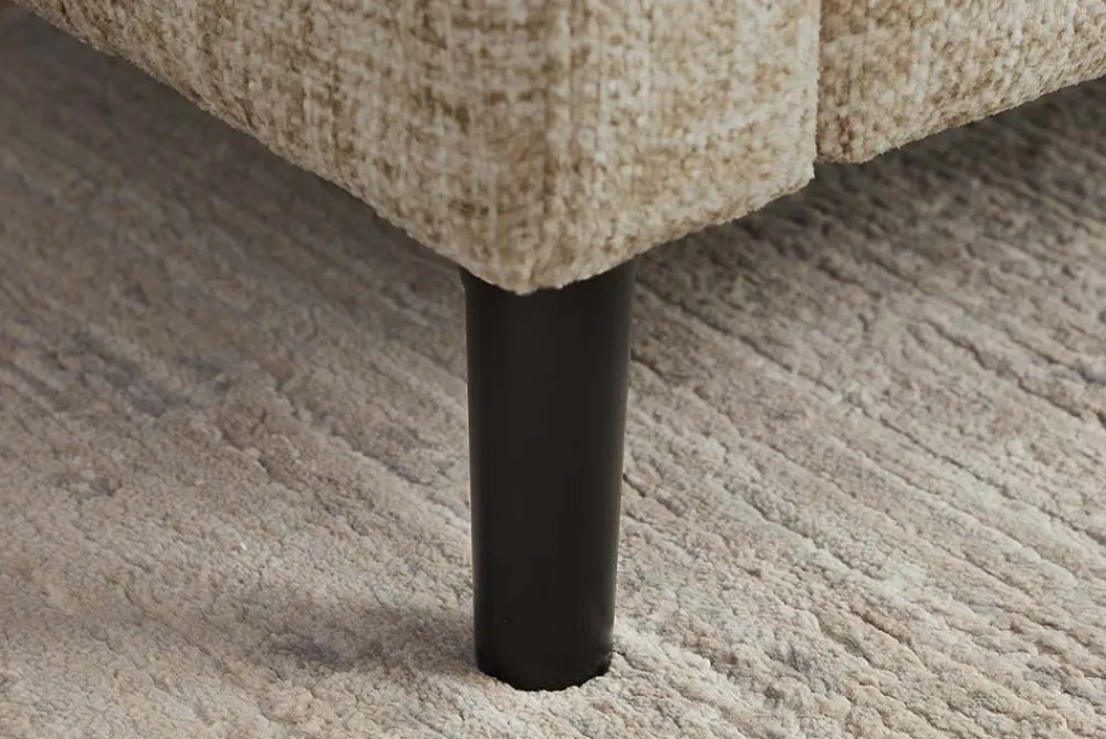Riess-Ambiente Skandinavisch|Retro Möbel > Modernes Ecksofa STOCKHOLM 220cm beige cozy Veloursstrickstoff Federkern 3-Sitzer-Sofa