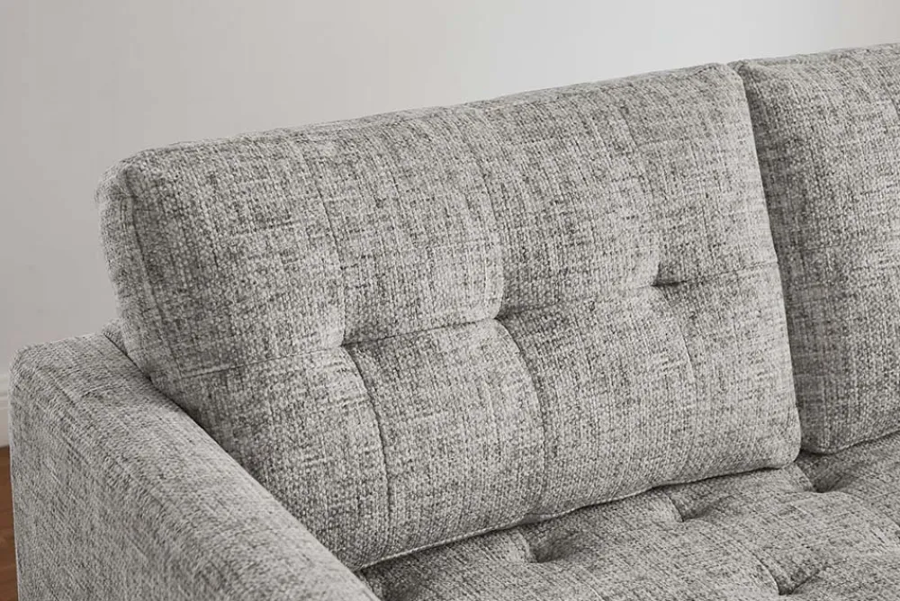 Riess-Ambiente Skandinavisch|Retro Möbel > Modernes Ecksofa STOCKHOLM 220cm grau cozy Veloursstrickstoff Federkern 3-Sitzer-Sofa