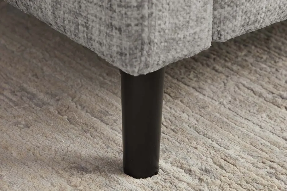 Riess-Ambiente Skandinavisch|Retro Möbel > Modernes Ecksofa STOCKHOLM 220cm grau cozy Veloursstrickstoff Federkern 3-Sitzer-Sofa