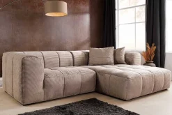 Riess-Ambiente Skandinavisch|Ecksofa > Modernes Ecksofa ZERO GRAVITY 240cm greige Cord 3-Sitzer Couch L-Form