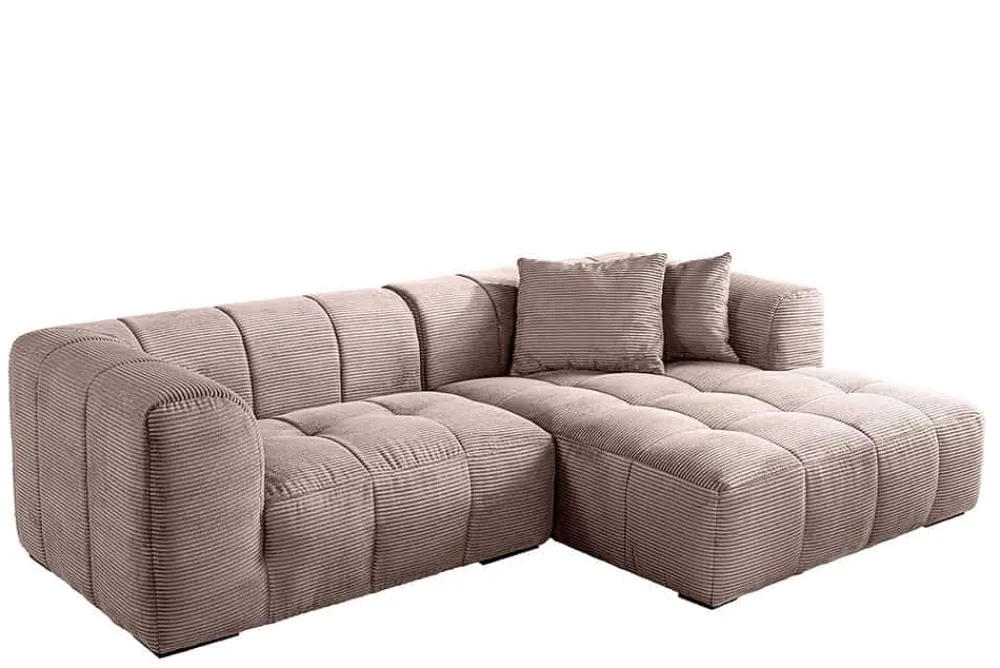 Riess-Ambiente Skandinavisch|Ecksofa > Modernes Ecksofa ZERO GRAVITY 240cm greige Cord 3-Sitzer Couch L-Form