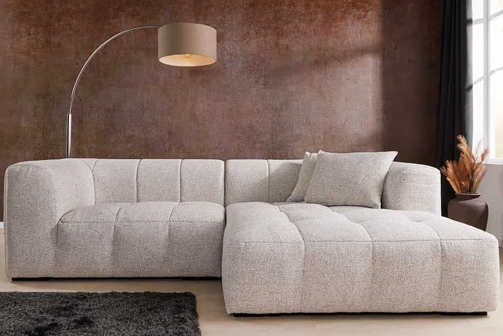 Riess-Ambiente Skandinavisch|Ecksofa > Modernes Ecksofa ZERO GRAVITY 240cm graphit beige Strukturstoff 3-Sitzer Couch