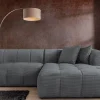 Riess-Ambiente Skandinavisch|Ecksofa > Modernes Ecksofa ZERO GRAVITY 240cm dunkelgrau Cord 3-Sitzer Couch L-Form