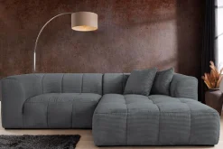 Riess-Ambiente Skandinavisch|Ecksofa > Modernes Ecksofa ZERO GRAVITY 240cm dunkelgrau Cord 3-Sitzer Couch L-Form