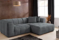 Riess-Ambiente Skandinavisch|Ecksofa > Modernes Ecksofa ZERO GRAVITY 240cm dunkelgrau Cord 3-Sitzer Couch L-Form