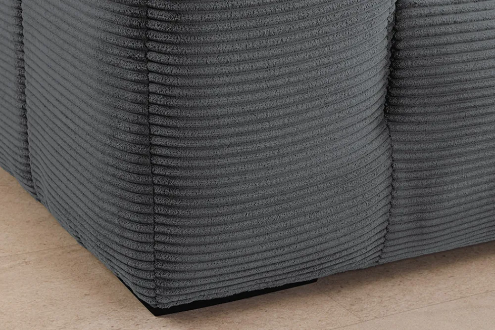 Riess-Ambiente Skandinavisch|Ecksofa > Modernes Ecksofa ZERO GRAVITY 240cm dunkelgrau Cord 3-Sitzer Couch L-Form