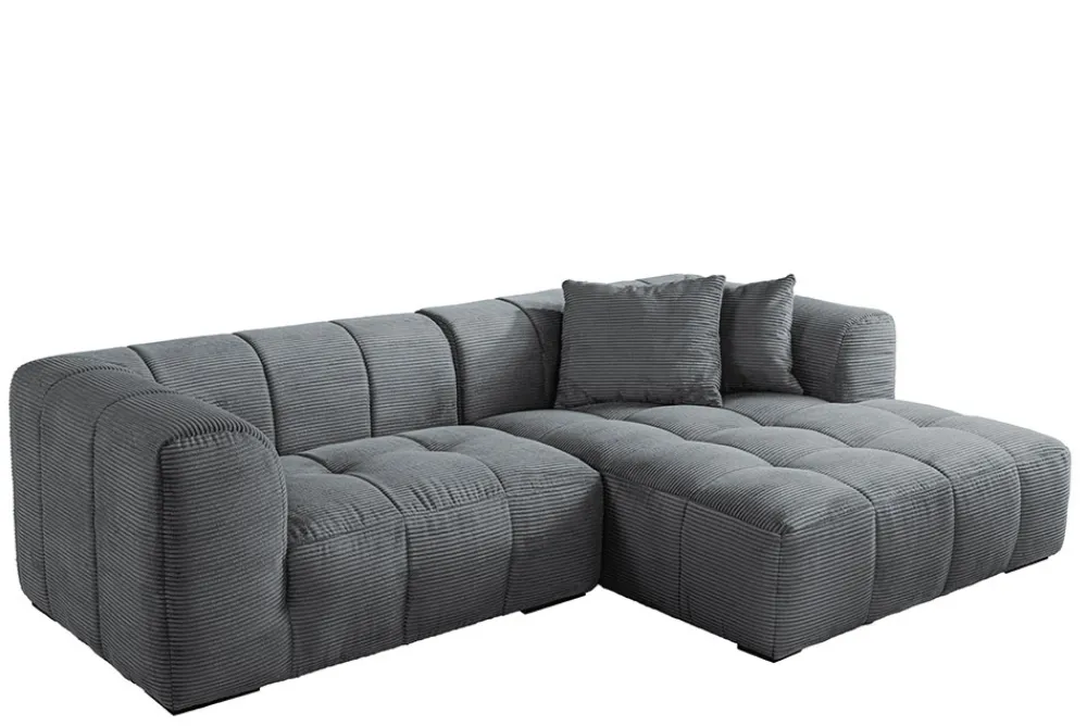 Riess-Ambiente Skandinavisch|Ecksofa > Modernes Ecksofa ZERO GRAVITY 240cm dunkelgrau Cord 3-Sitzer Couch L-Form