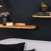 Riess-Ambiente Goldene Möbel|Mehr... > Modernes 2er Set Wandregal PURE NATURE 60cm gold Mangoholz massiv Metall handmade