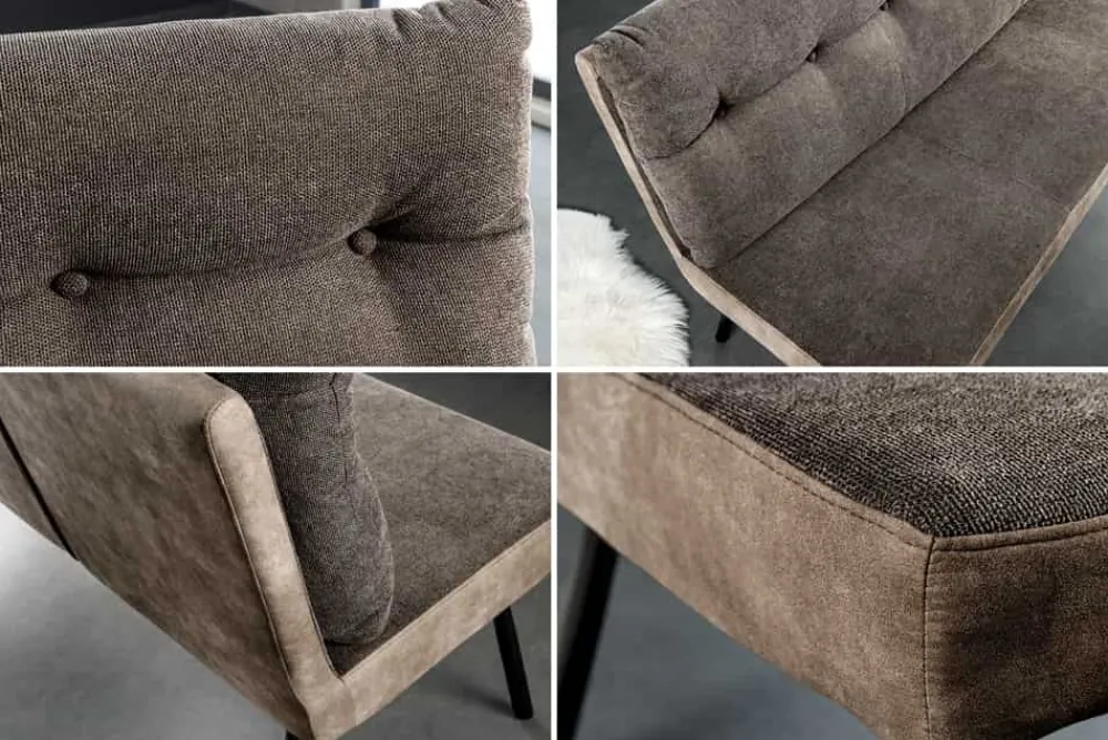 Riess-Ambiente Sitzbänke > Moderne Sitzbank BIG GEORGE 160cm taupe Flachgewebe Taschenfederkern schwarz