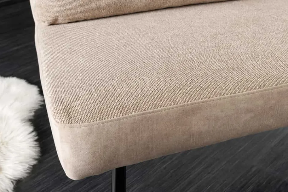 Riess-Ambiente Sitzbänke|Samt Möbel > Moderne Sitzbank BIG GEORGE 160cm champagner beige Samt Strukturstoff Taschenfederkern