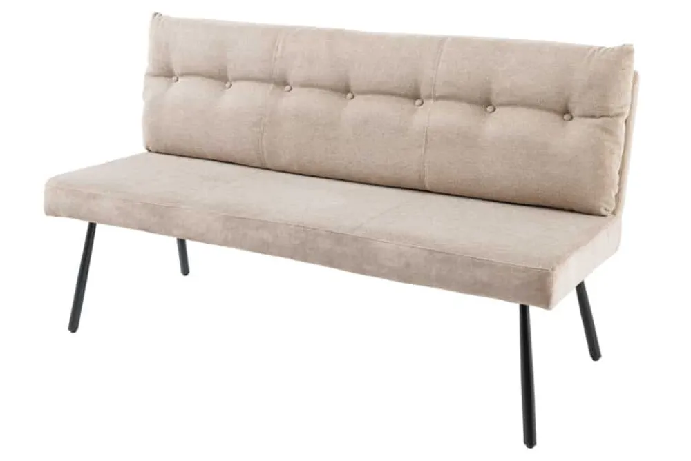 Riess-Ambiente Sitzbänke|Samt Möbel > Moderne Sitzbank BIG GEORGE 160cm champagner beige Samt Strukturstoff Taschenfederkern