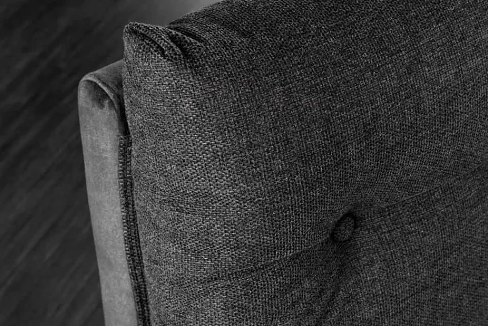 Riess-Ambiente Sitzbänke|Samt Möbel > Moderne Sitzbank BIG GEORGE 160cm anthrazit Samt Strukturstoff Taschenfederkern schwarz