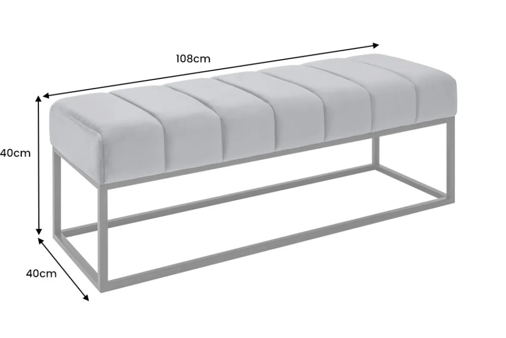 Riess-Ambiente Sitzbänke|Samt Möbel > Moderne Sitzbank PETIT BEAUTÉ 110cm senfgelb Samt schwarzes Metallgestell