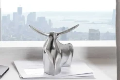 Riess-Ambiente Dekoration > Moderne Skulptur BIG BULL silber Aluminium Dekoration Stierfigur Briefbeschwerer
