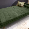 Riess-Ambiente Industrial Loft|Retro Möbel > Modernes Schlafsofa COUTURE 200cm grün Microvelours 3-Sitzer Couch mit Schlaffunktion