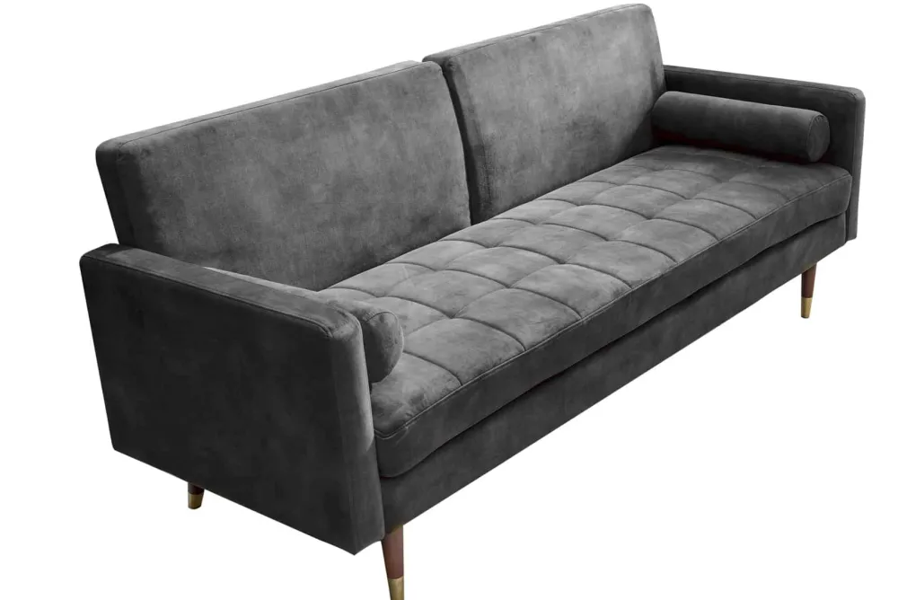 Riess-Ambiente Industrial Loft|Retro Möbel > Modernes Schlafsofa COUTURE 200cm grau Microvelours 3-Sitzer Couch mit Schlaffunktion