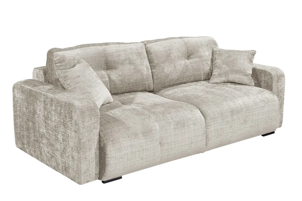 Riess-Ambiente Skandinavisch|3-Sitzer Sofa > Modernes Schlafsofa DIAMOND 235cm taupe Chenille Cremona mit Stauraum 3-Sitzer Couch