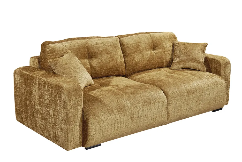 Riess-Ambiente Skandinavisch|3-Sitzer Sofa > Modernes Schlafsofa DIAMOND 235cm senfgelb Chenille Cremona mit Stauraum 3-Sitzer Couch