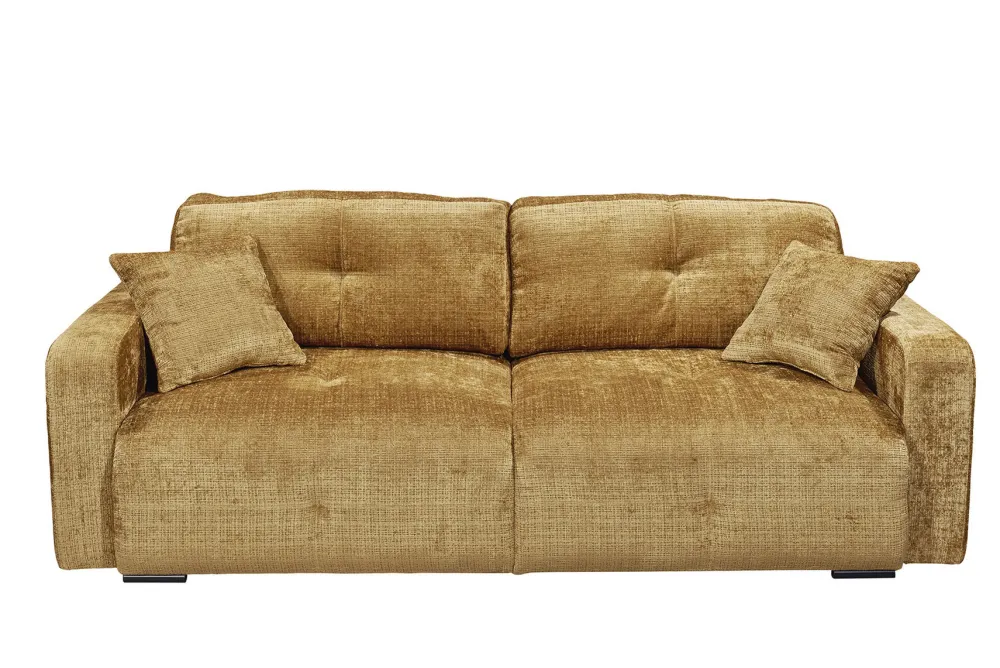 Riess-Ambiente Skandinavisch|3-Sitzer Sofa > Modernes Schlafsofa DIAMOND 235cm senfgelb Chenille Cremona mit Stauraum 3-Sitzer Couch
