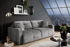Riess-Ambiente Skandinavisch|3-Sitzer Sofa > Modernes Schlafsofa DIAMOND 235cm silbergrau Chenille Cremona mit Stauraum 3-Sitzer