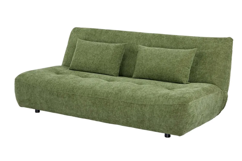 Riess-Ambiente Skandinavisch|3-Sitzer Sofa > Modernes Schlafsofa ELYPSE 200cm grün Chenille 3-Sitzer Couch inkl. Kissen