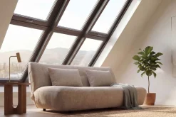 Riess-Ambiente Skandinavisch|3-Sitzer Sofa > Modernes Schlafsofa ELYPSE 200cm greige Chenille 3-Sitzer Couch inkl. Kissen
