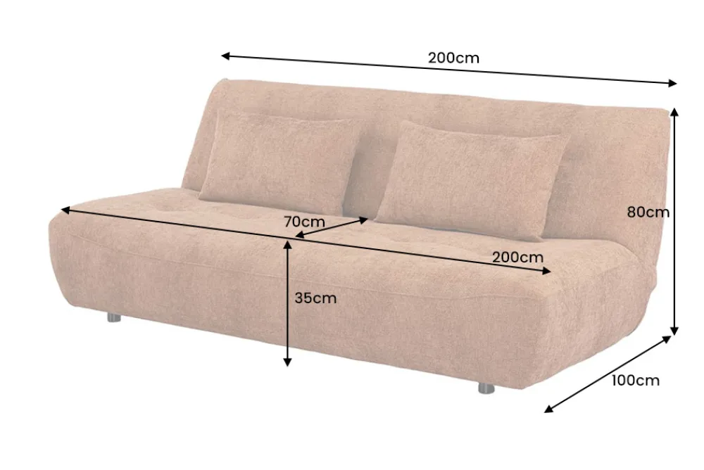 Riess-Ambiente Skandinavisch|3-Sitzer Sofa > Modernes Schlafsofa ELYPSE 200cm rostbraun Chenillestoff 3-Sitzer Couch inkl. Kissen