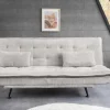 Riess-Ambiente Skandinavisch|3-Sitzer Sofa > Modernes Schlafsofa JAZZ 190cm champagner beige Chenille 3-Sitzer Couch