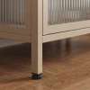 Riess-Ambiente Vitrinen|Sideboards & Kommoden > Modernes Sideboard AMSTERDAM 105cm greige gold Riffelglas Metall Vitrine Schrank