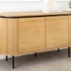 Riess-Ambiente Skandinavisch|Industrial Loft > Modernes Sideboard ATELIER 120cm natur Eiche schwarz Metall vier Fächer