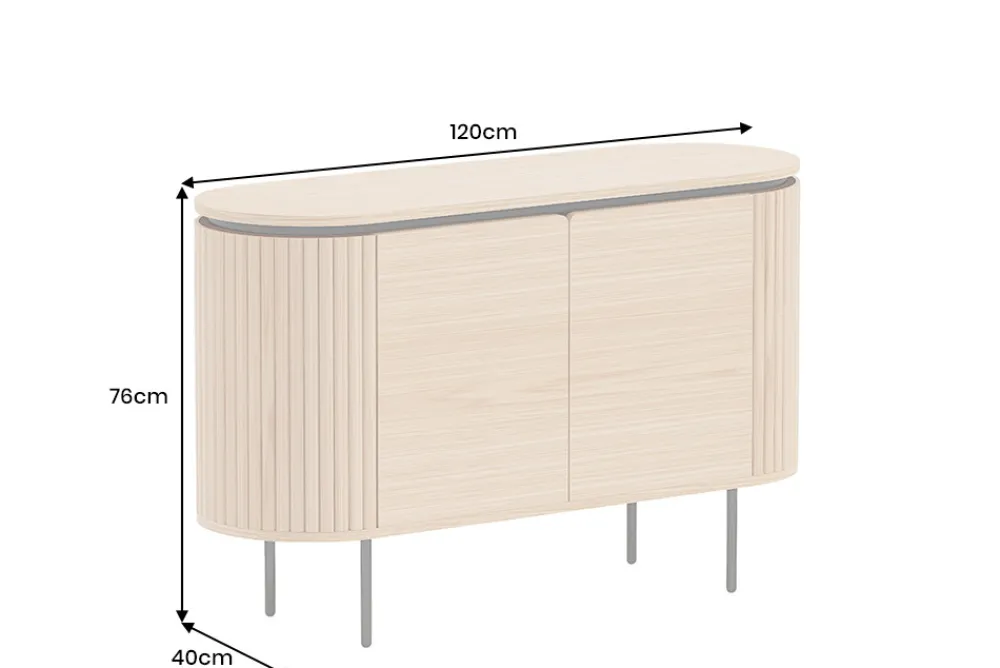 Riess-Ambiente Skandinavisch|Industrial Loft > Modernes Sideboard ATELIER 120cm natur Eiche schwarz Metall vier Fächer