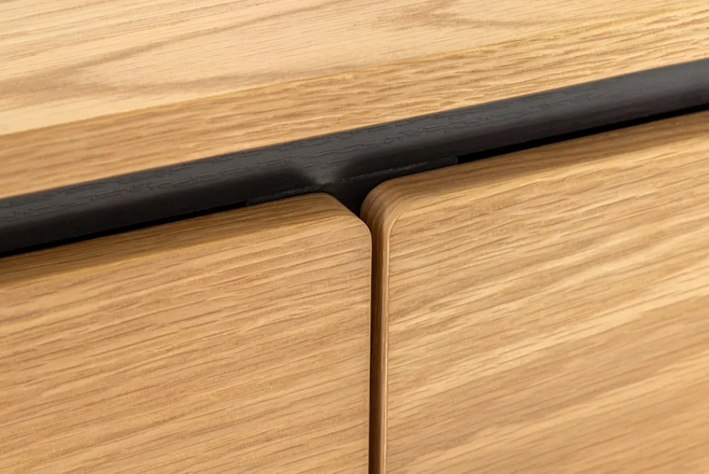 Riess-Ambiente Skandinavisch|Industrial Loft > Modernes Sideboard ATELIER 120cm natur Eiche schwarz Metall vier Fächer