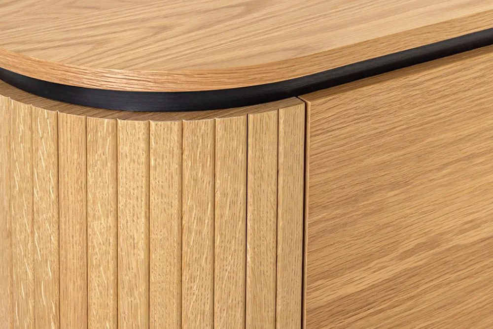Riess-Ambiente Skandinavisch|Industrial Loft > Modernes Sideboard ATELIER 120cm natur Eiche schwarz Metall vier Fächer