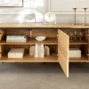 Riess-Ambiente Skandinavisch|Industrial Loft > Modernes Sideboard ATELIER 160cm natur Eiche schwarz Metall vier Fächer