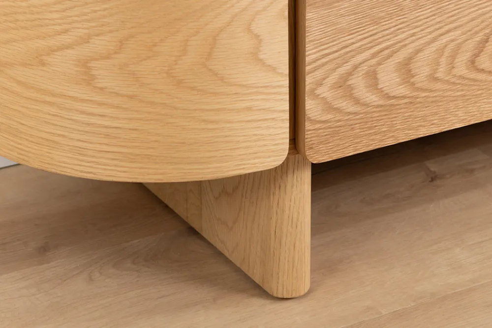 Riess-Ambiente Skandinavisch|Sideboards & Kommoden > Modernes Sideboard OAK GRAIN 160cm natur Eichenholz vier Fächer mit drei Schubladen