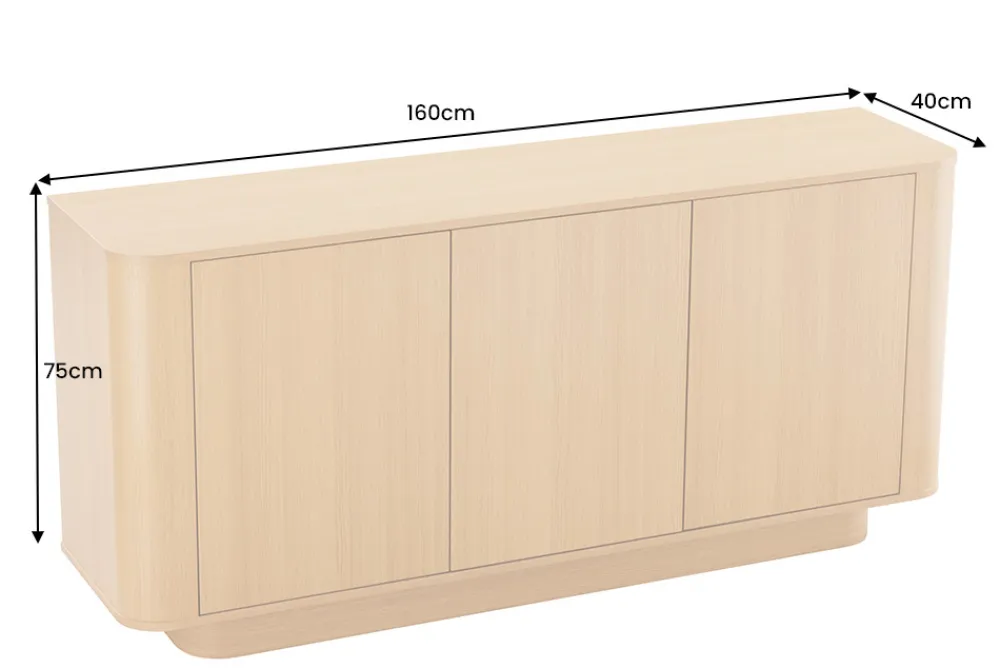 Riess-Ambiente Skandinavisch|Sideboards & Kommoden > Modernes Sideboard VALHALLA WOOD 160cm natur Eichenholz Kommode