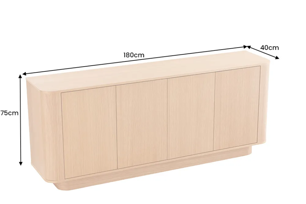 Riess-Ambiente Skandinavisch|Sideboards & Kommoden > Modernes Sideboard VALHALLA WOOD 180cm natur Eichenholz Kommode