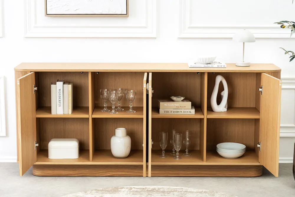 Riess-Ambiente Skandinavisch|Sideboards & Kommoden > Modernes Sideboard VALHALLA WOOD 180cm natur Eichenholz Kommode
