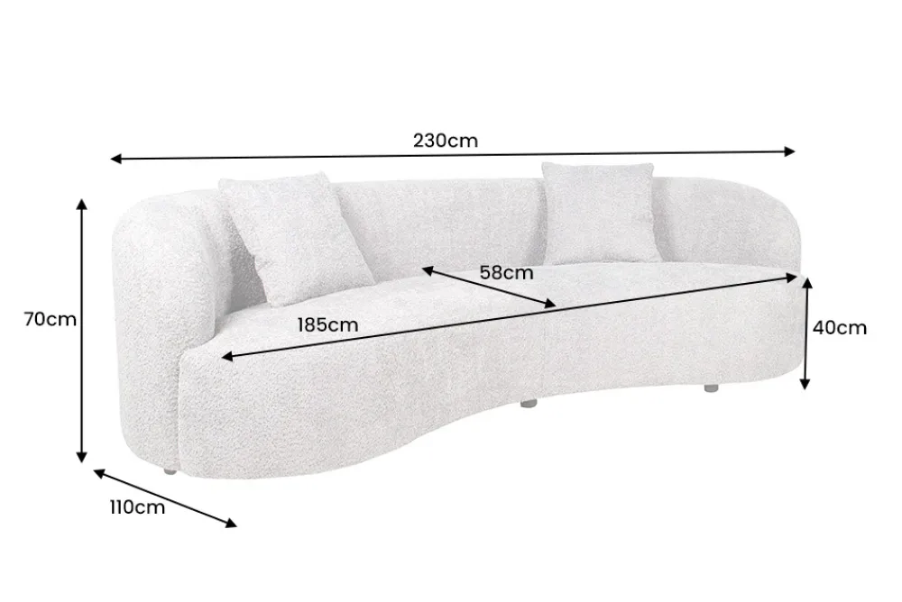 Riess-Ambiente Skandinavisch|3-Sitzer Sofa > Modernes Sofa ATELIER 230cm beige Bouclé 3-Sitzer Couch inkl. Kissen