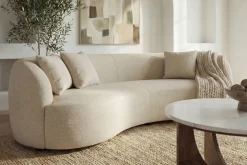Riess-Ambiente Samt Möbel|Skandinavisch > Modernes Sofa ATELIER 230cm beige Samt 3-Sitzer Couch inkl. Kissen