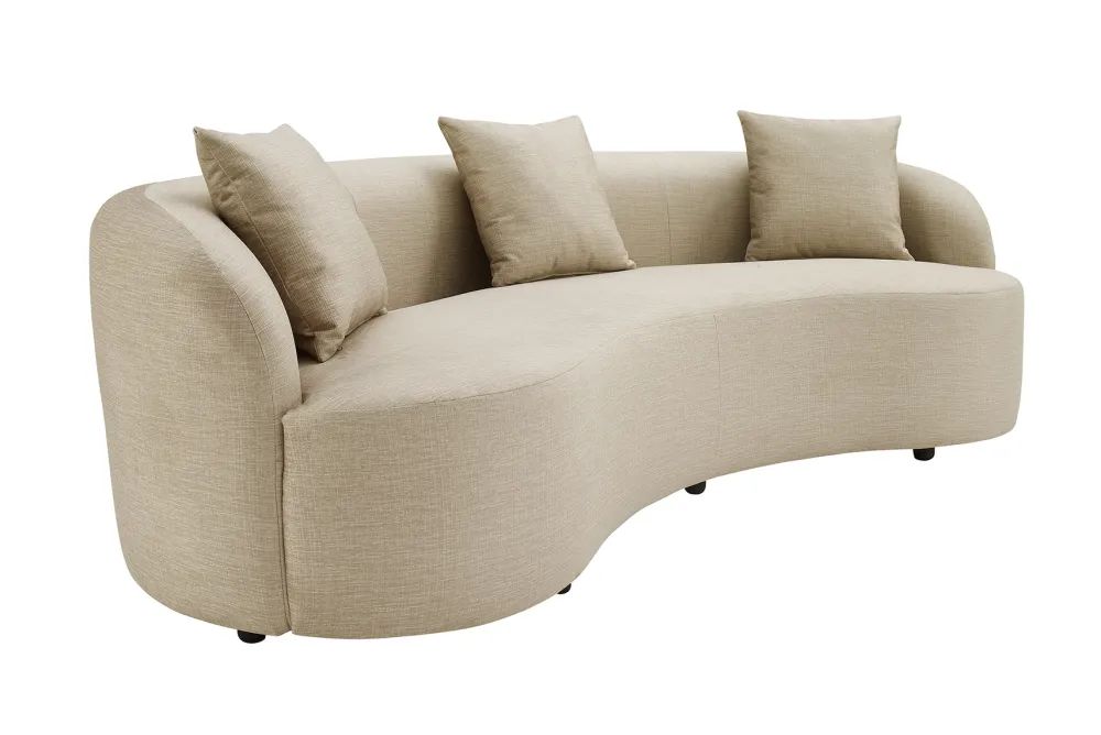Riess-Ambiente Samt Möbel|Skandinavisch > Modernes Sofa ATELIER 230cm beige Samt 3-Sitzer Couch inkl. Kissen