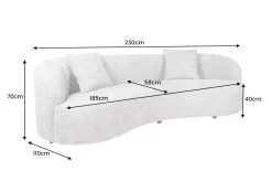 Riess-Ambiente Skandinavisch|3-Sitzer Sofa > Modernes Sofa ATELIER 230cm grau Bouclé 3-Sitzer Couch inkl. Kissen