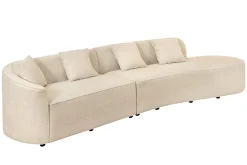 Riess-Ambiente Skandinavisch|Xxl Sofa > Modernes Sofa ATELIER L 330cm beige Bouclé XXL-Couch Nosagfederung inkl. Kissen