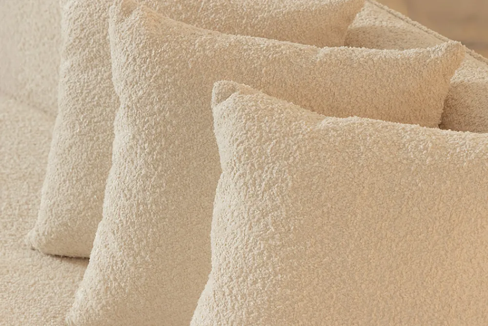 Riess-Ambiente Skandinavisch|Xxl Sofa > Modernes Sofa ATELIER L 330cm beige Bouclé XXL-Couch Nosagfederung inkl. Kissen