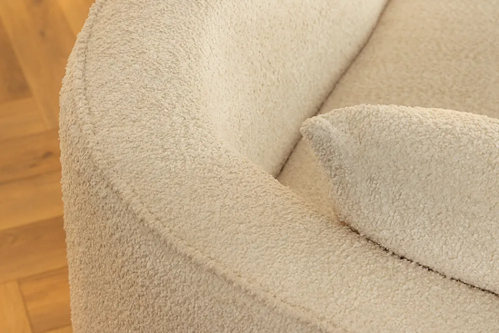 Riess-Ambiente Skandinavisch|Xxl Sofa > Modernes Sofa ATELIER L 330cm beige Bouclé XXL-Couch Nosagfederung inkl. Kissen
