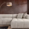 Riess-Ambiente Skandinavisch|Ecksofa > Modernes Sofa ZERO GRAVITY 240cm beige Cord 3-Sitzer Couch