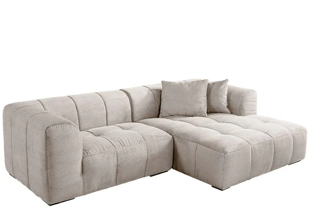 Riess-Ambiente Skandinavisch|Ecksofa > Modernes Sofa ZERO GRAVITY 240cm beige Cord 3-Sitzer Couch