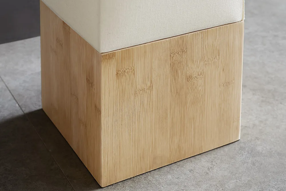 Riess-Ambiente Stehleuchten > Moderne Stehlampe AGAPUNE 120cm weiß hellbraun Bambusfuß Stoffschirm