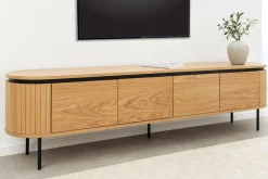 Riess-Ambiente Skandinavisch|Industrial Loft > Modernes TV-Board ATELIER 200cm natur Eiche schwarz Metall Lowboard